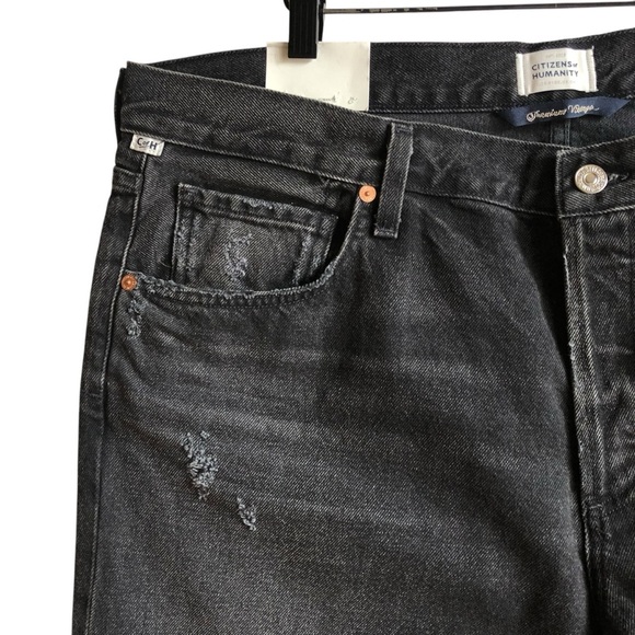 Citizens of Humanity Neve Relaxed Straight Black Jeans Sz 33 Obsidian NWT NEW - Picture 5 of 14